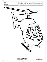 Helikopter boyama sayfaları
